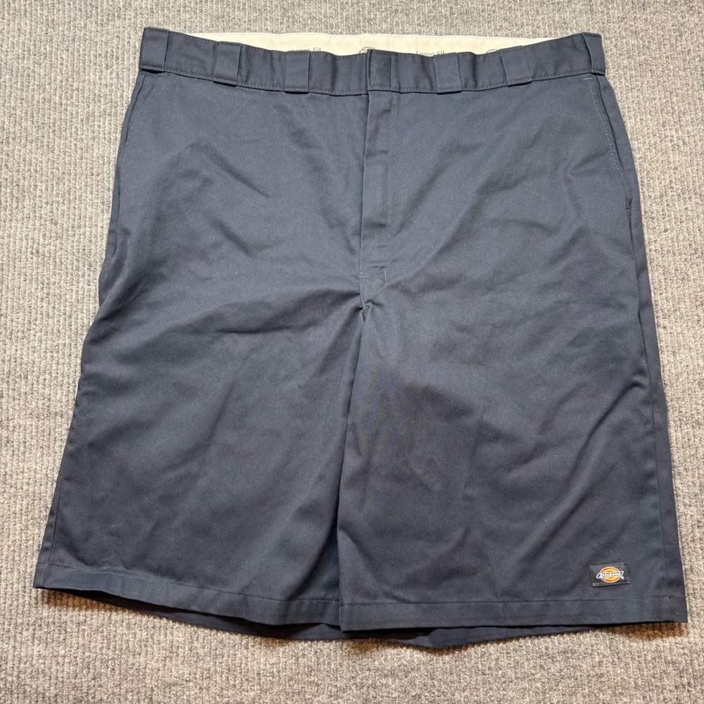 Dickies Mens 46 Loose Fit Work Shorts Navy Blue Flat Front Utility Casual
